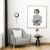 mockup illustration portrait dessin crayon femme livre liseuse songeuse roman