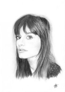 portrait dessin femme illustration realiste star chanteuse celebrite