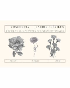 mockup dessin montage illustration fleurs papillon crayon couleur etiquette packaging emballage fraise pivoine bougie confiture fait maison