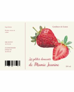 mockup dessin montage illustration fleurs papillon crayon couleur etiquette packaging emballage fraise pivoine bougie confiture fait maison