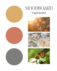 moodboard mockup dessin montage illustration fleurs papillon crayon couleur etiquette packaging emballage fraise pivoine bougie confiture fait maison