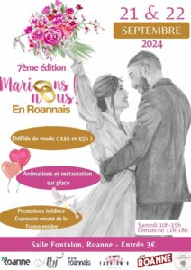 affiche salon mariage maries bouquet portrait realiste dessin femme homme edition communication visuelle