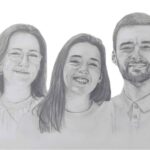 portraits famille fratrie enfants illustration dessin crayon realiste cadeau commande particulier