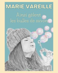 mockup maquette couverture de livre roman dessin illustration realiste crayon portrait bulles savon bonnet jeune fille