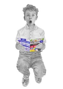 enfant illustration dessin portrait realiste crayon crayons de couleur journal magazine communication visuelle joie partage informations