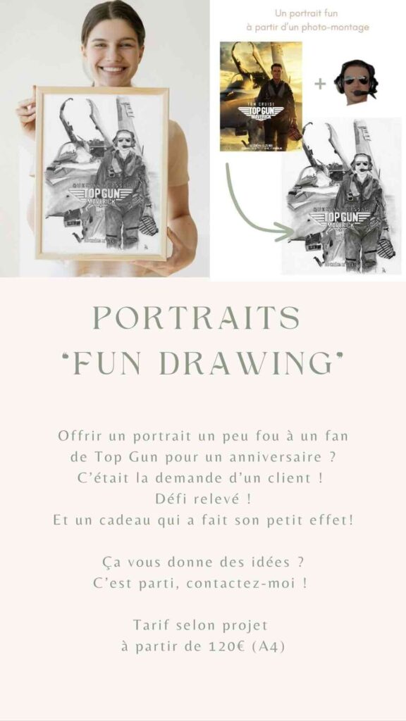 portrait fun drawing dessin realiste cadeau originaltarif prestation format A4 A5 A3 illustrations portrait cadeau idee