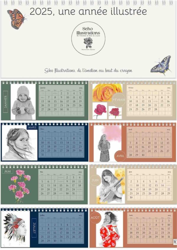 calendrier annee nouvelle illustrations marche de Noel mois