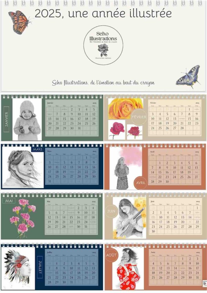 calendrier annee nouvelle illustrations marche de Noel mois 