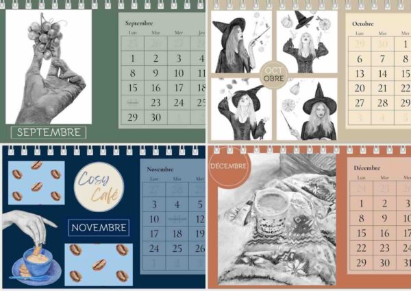 calendrier annee bureau planning gestion illustration Deco decoration 2025