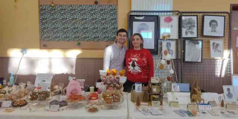 marche noel stand illustrations cadeau