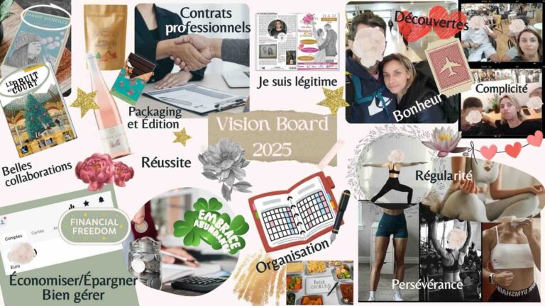 vision board tableau visualisation resolution nouvelle annee canva