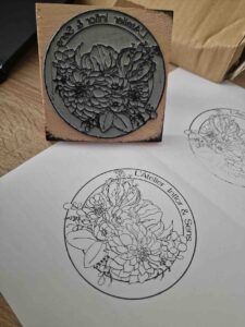 tampon encreur logo fleur fleuriste decoratrice florale feutre