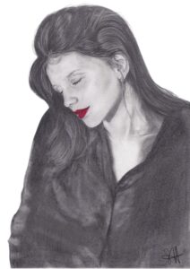 red lips rouge levres femme portrait dessin