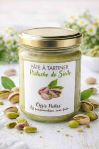 maquette pate tartiner pistache chocolat blanc illustrations packaging
