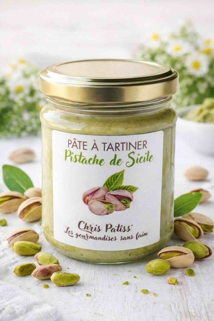 maquette pate tartiner pistache chocolat blanc illustrations packaging