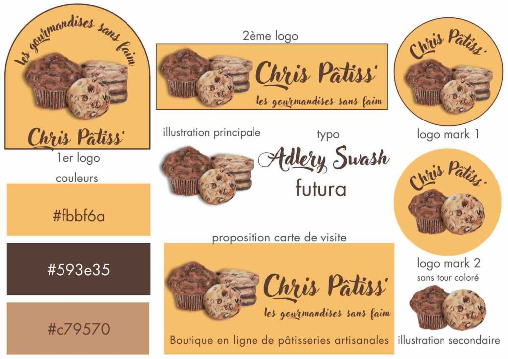 moodboard déclinaison couleur charte graphique typographie logo illustrations réalistes
