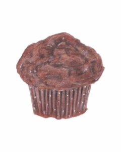 muffin chocolat illustration realiste crayons de couleur