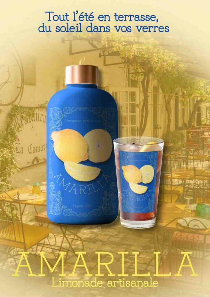 publicité affiche citronnade illustration realiste projet produit marketting packaging campagne mise en avant