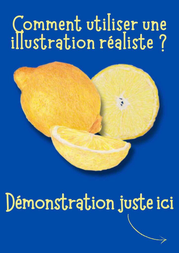illustration realiste crayons de couleur citrons jaunes