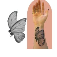 tatouage dessin realiste papillon encre crayon